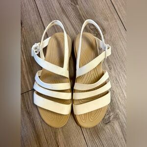 Crocs White Multi-Strap Slingback Sandals